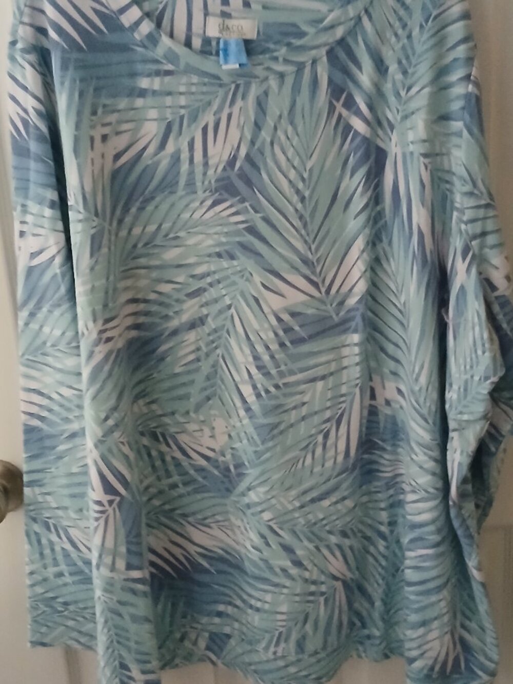 Denim & Co. Active Printed Soft Blend Knit Round Neck Pullover